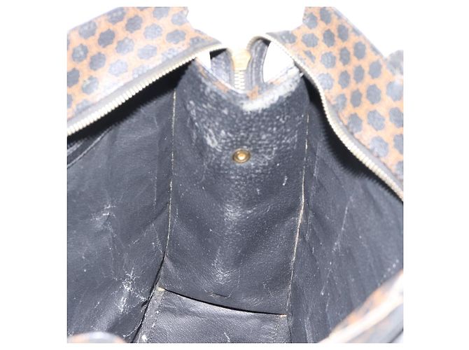 Edge Céline CELINE Macadam Canvas Tote Bag PVC Leder Schwarz Gold Auth 193112 Golden - vista 17