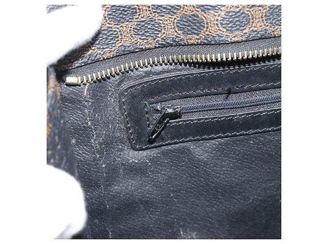 Edge Céline CELINE Macadam Canvas Tote Bag PVC Leder Schwarz Gold Auth 193112 Golden - vista 19