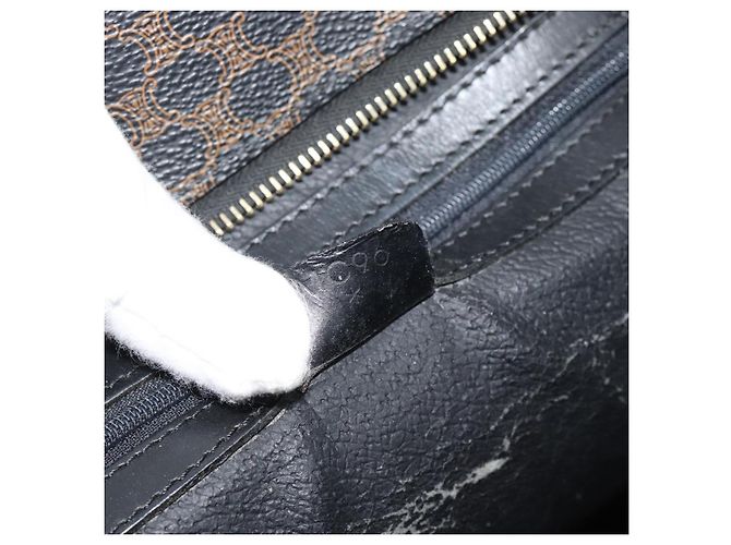 Edge Céline CELINE Macadam Canvas Tote Bag PVC Leder Schwarz Gold Auth 193112 Golden - vista 21