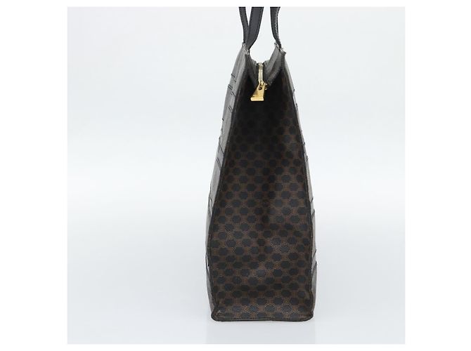 Edge Céline CELINE Macadam Canvas Tote Bag PVC Leder Schwarz Gold Auth 193112 Golden - vista 4
