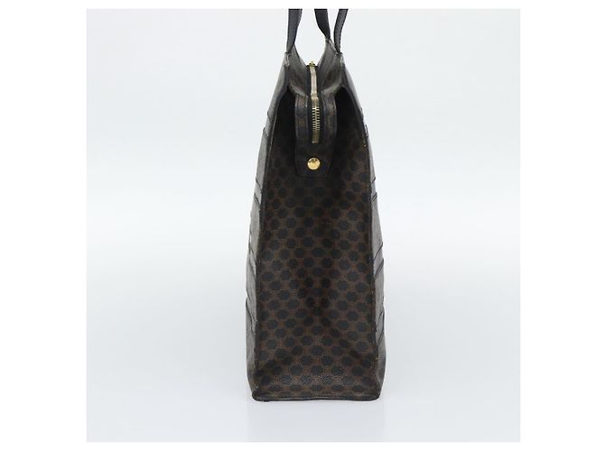 Edge Céline CELINE Macadam Canvas Tote Bag PVC Leder Schwarz Gold Auth 193112 Golden - vista 5
