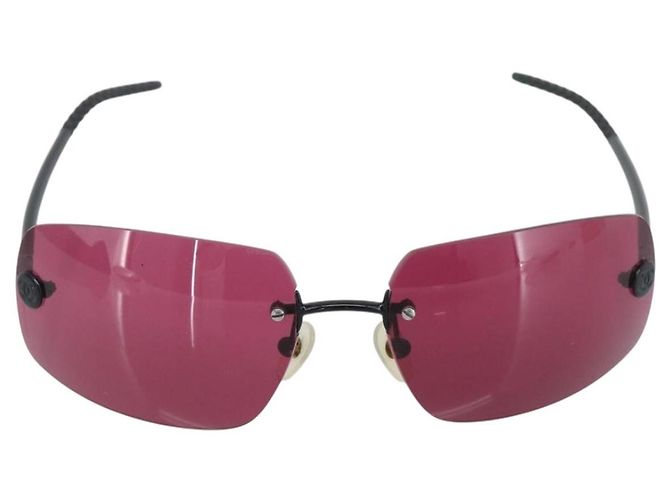 Occhiali da sole CHANEL Plastica Nera CC Auth bs36334 Nero - vista 2