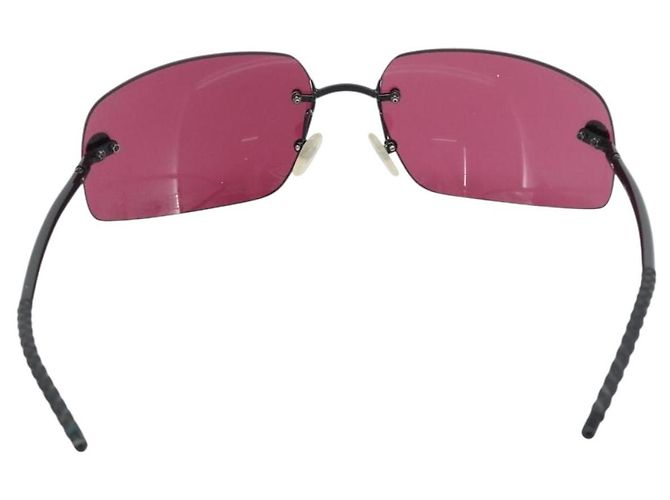 Occhiali da sole CHANEL Plastica Nera CC Auth bs36334 Nero - vista 3