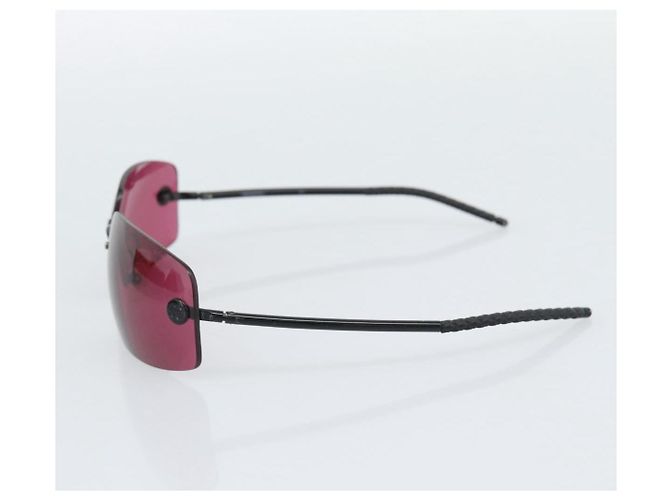Occhiali da sole CHANEL Plastica Nera CC Auth bs36334 Nero - vista 5