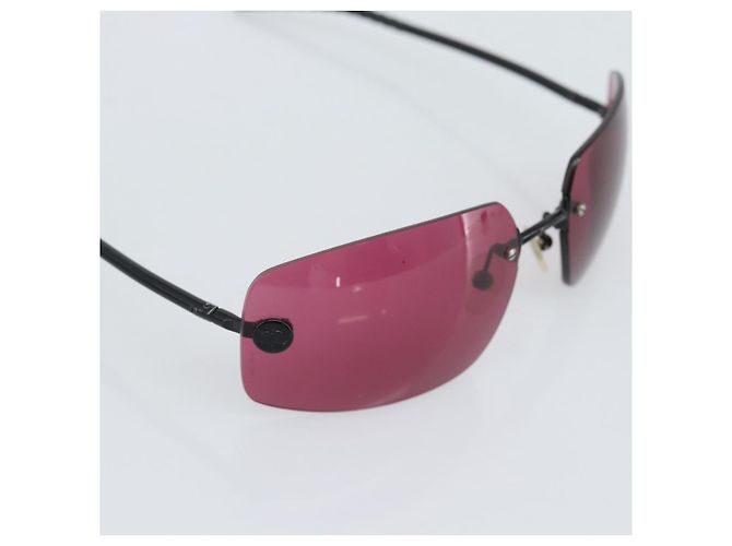 Occhiali da sole CHANEL Plastica Nera CC Auth bs36334 Nero - vista 6
