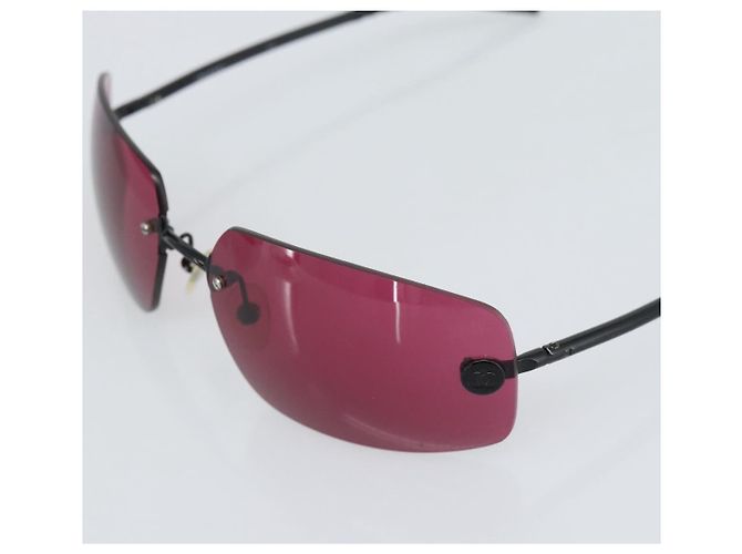 Occhiali da sole CHANEL Plastica Nera CC Auth bs36334 Nero - vista 7
