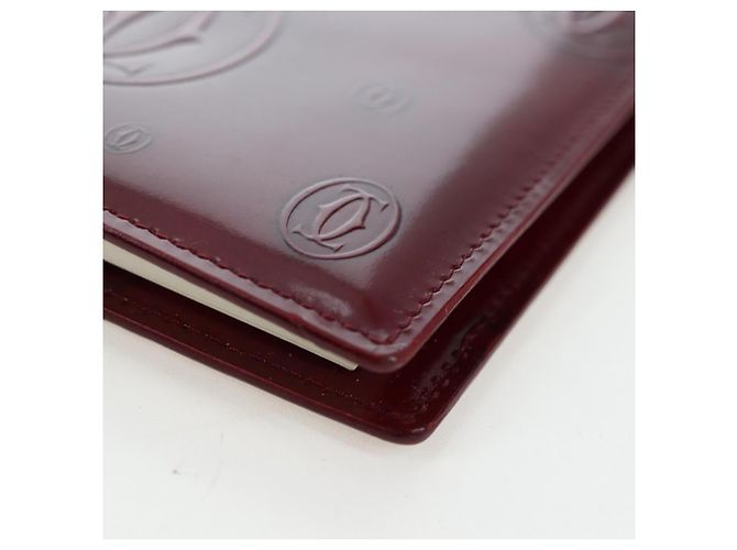 CARTIER Happy Birthday Note Cover Lackleder Bordeaux Gold Authentisch am12165V Golden - Ansicht 10