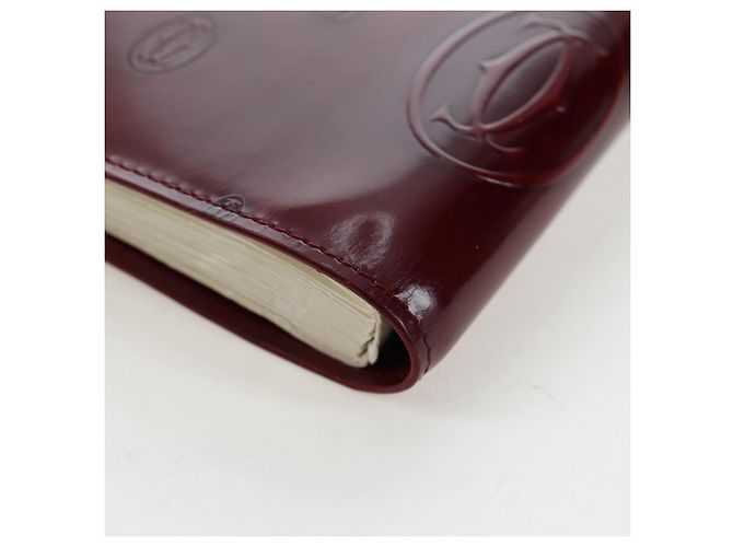 CARTIER Happy Birthday Note Cover Lackleder Bordeaux Gold Authentisch am12165V Golden - Ansicht 13