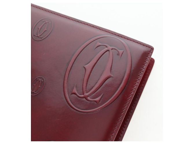 CARTIER Happy Birthday Note Cover Lackleder Bordeaux Gold Authentisch am12165V Golden - Ansicht 14