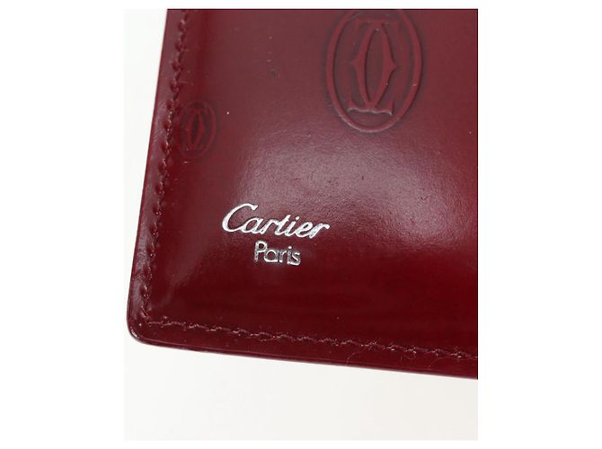 CARTIER Happy Birthday Note Cover Lackleder Bordeaux Gold Authentisch am12165V Golden - Ansicht 18