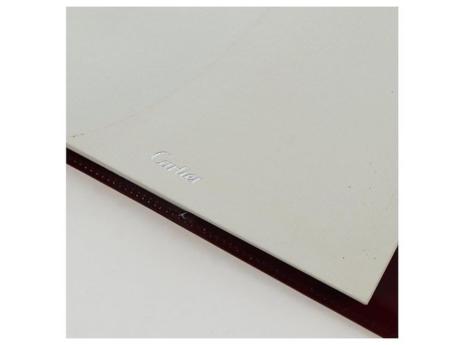 CARTIER Happy Birthday Note Cover Lackleder Bordeaux Gold Authentisch am12165V Golden - Ansicht 20