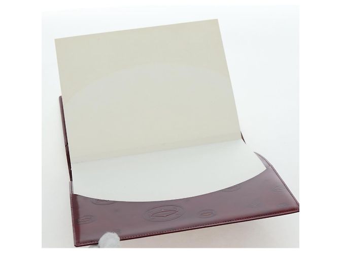 CARTIER Happy Birthday Note Cover Lackleder Bordeaux Gold Authentisch am12165V Golden - Ansicht 23