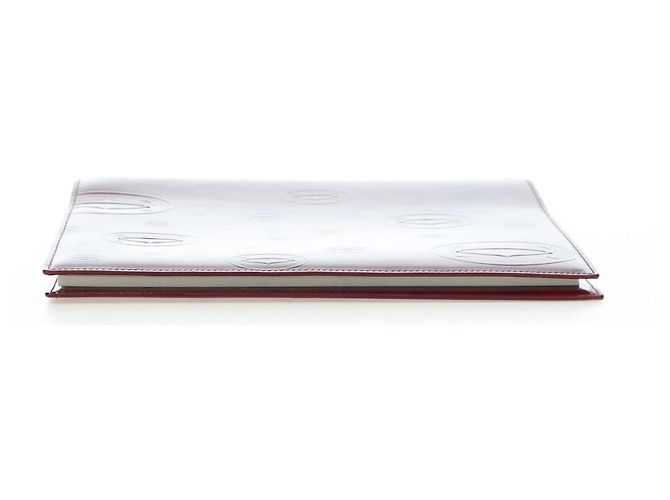 CARTIER Happy Birthday Note Cover Lackleder Bordeaux Gold Authentisch am12165V Golden - Ansicht 5