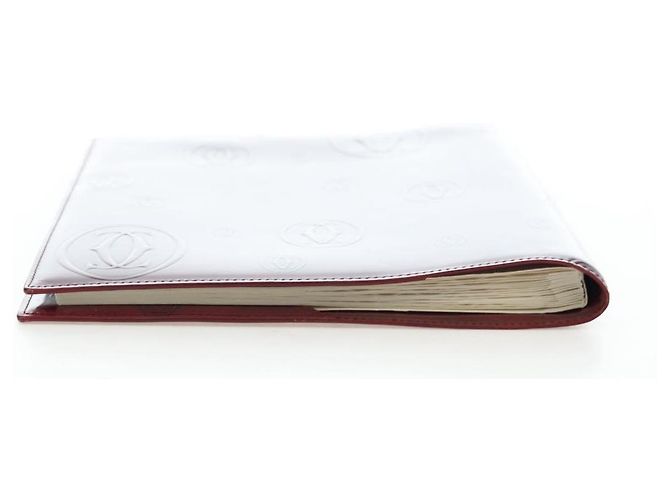 CARTIER Happy Birthday Note Cover Lackleder Bordeaux Gold Authentisch am12165V Golden - Ansicht 6