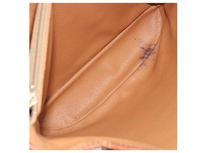Edge Céline Borsa Tote CELINE Macadam Canvas PVC Pelle Marrone Oro Auth 194037 D'oro - vista 19