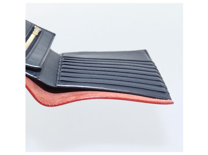 Céline CELINE Large Strap Wallet Bifold Wallet Leather Red Gold Tone Auth ar14122A - view 14