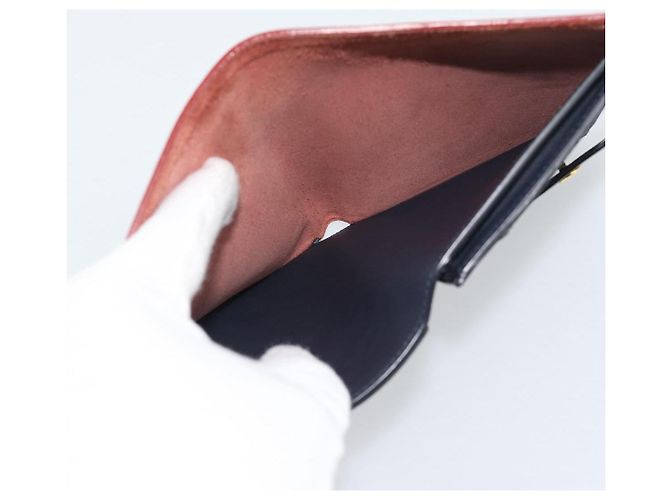 Céline CELINE Large Strap Wallet Bifold Wallet Leather Red Gold Tone Auth ar14122A - view 19