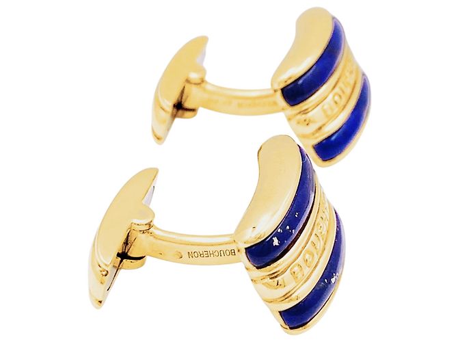 Gemelli Boucheron, oro giallo, lapislazzuli - vista 4