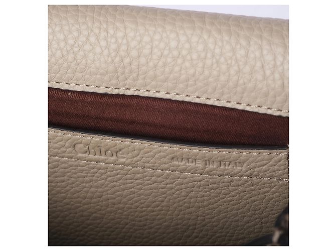 Chloé Chloè Marcie Borsa Saddle in Pelle Beige - vista 10
