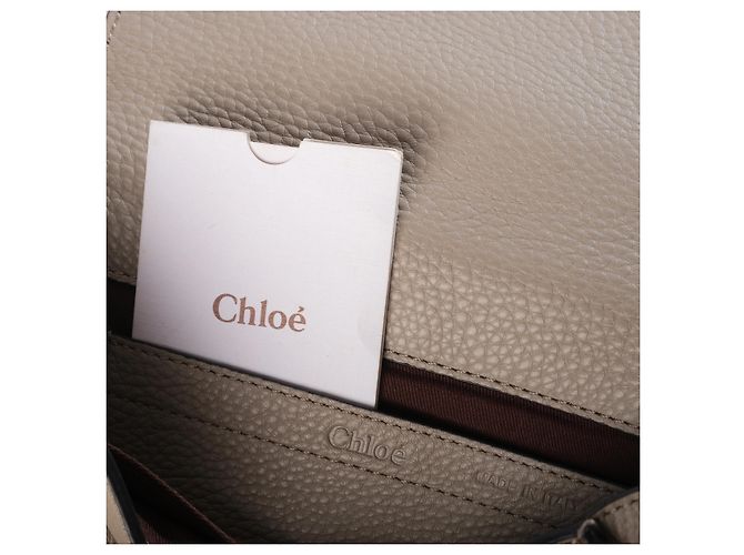 Chloé Chloè Marcie Borsa Saddle in Pelle Beige - vista 13