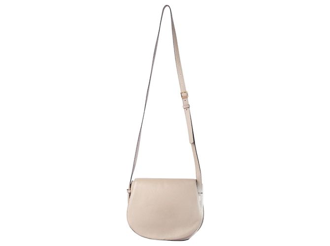 Chloé Chloè Marcie Borsa Saddle in Pelle Beige - vista 4