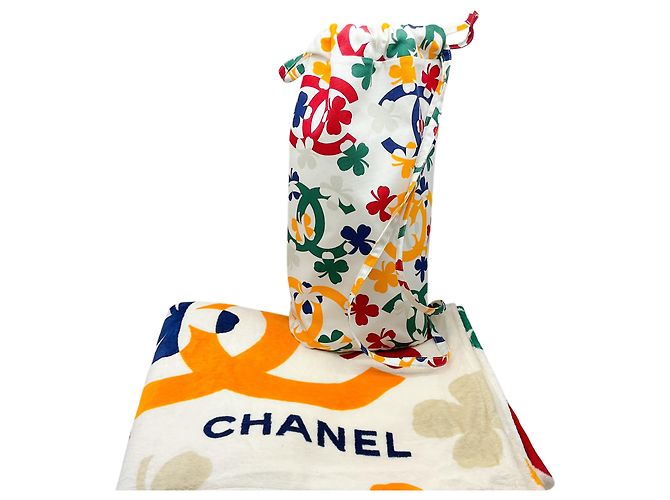 Chanel Seltene Vintage Coco Beach Handtuch und Tote Bag Set - Ansicht 9