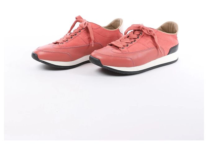 Sneakers Hermès Quick Leather x Suede in rosa, Taglia EU 37 - vista 2