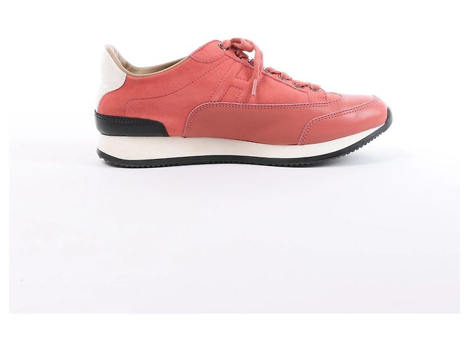 Sneakers Hermès Quick Leather x Suede in rosa, Taglia EU 37 - vista 3