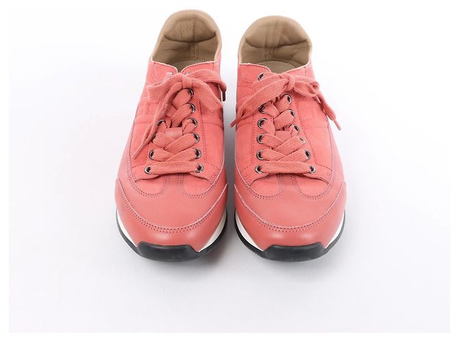 Sneakers Hermès Quick Leather x Suede in rosa, Taglia EU 37 - vista 5