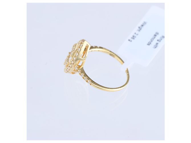Autre Marque Unsignierter 18k GELBGOLD-RING mit Diamanten Weiß - Ansicht 3