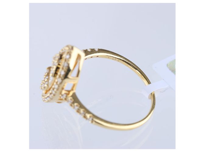 Autre Marque Unsignierter 18k GELBGOLD-RING mit Diamanten Weiß - Ansicht 6