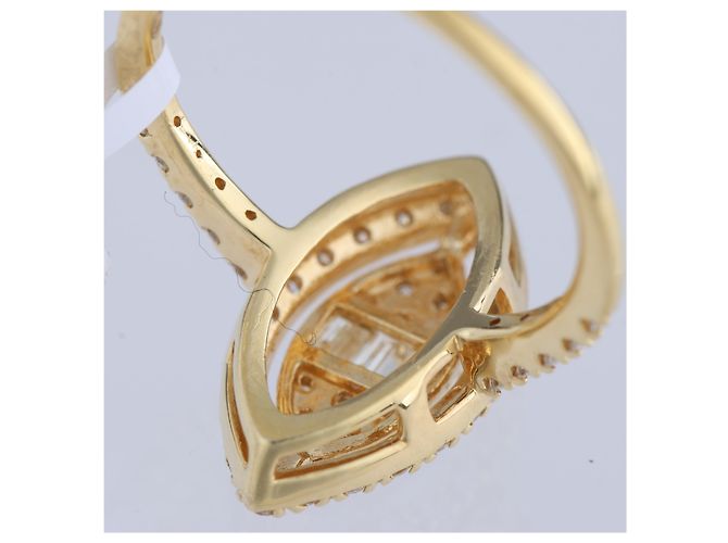 Autre Marque Unsignierter 18k GELBGOLD-RING mit Diamanten Weiß - Ansicht 9