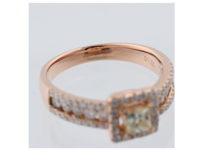 Autre Marque Unsignierter 18k ROSA GOLD Ring mit Diamanten, Größe 52 EU Weiß - Ansicht 10