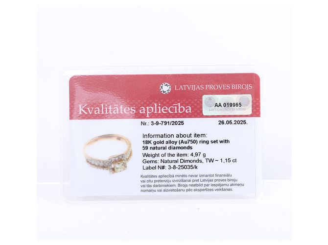 Autre Marque Unsignierter 18k ROSA GOLD Ring mit Diamanten, Größe 52 EU Weiß - Ansicht 11