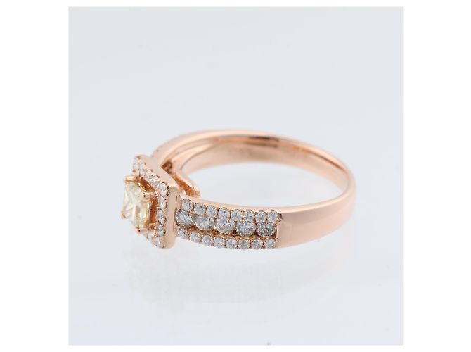 Autre Marque Unsignierter 18k ROSA GOLD Ring mit Diamanten, Größe 52 EU Weiß - Ansicht 4