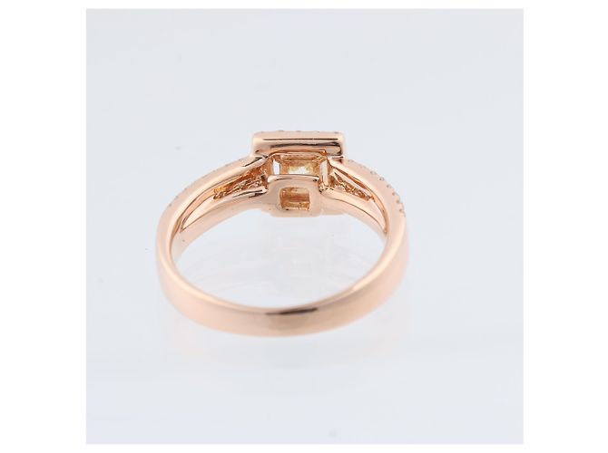 Autre Marque Unsignierter 18k ROSA GOLD Ring mit Diamanten, Größe 52 EU Weiß - Ansicht 7