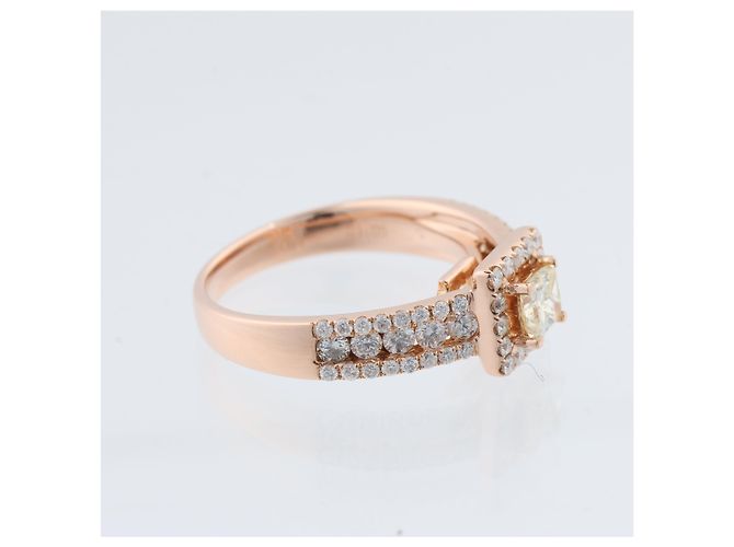Autre Marque Unsignierter 18k ROSA GOLD Ring mit Diamanten, Größe 52 EU Weiß - Ansicht 8
