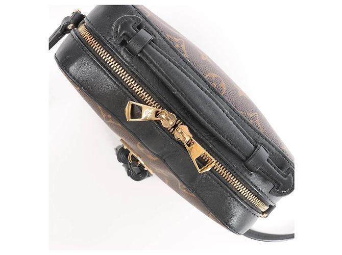 Borsa a tracolla Louis Vuitton Saintonge in tela Monogram marrone x nero M43555 - vista 10