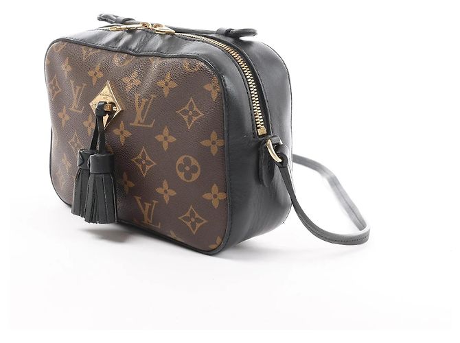 Borsa a tracolla Louis Vuitton Saintonge in tela Monogram marrone x nero M43555 - vista 2