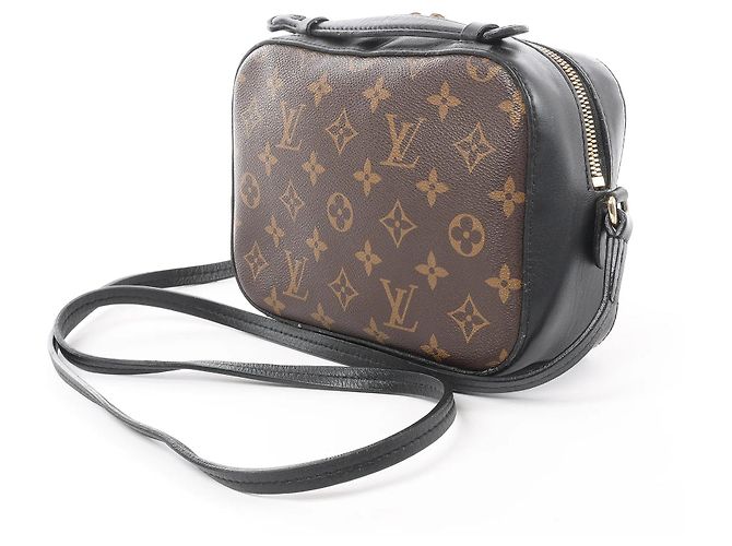 Borsa a tracolla Louis Vuitton Saintonge in tela Monogram marrone x nero M43555 - vista 3