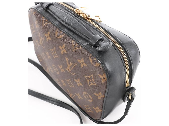 Borsa a tracolla Louis Vuitton Saintonge in tela Monogram marrone x nero M43555 - vista 4