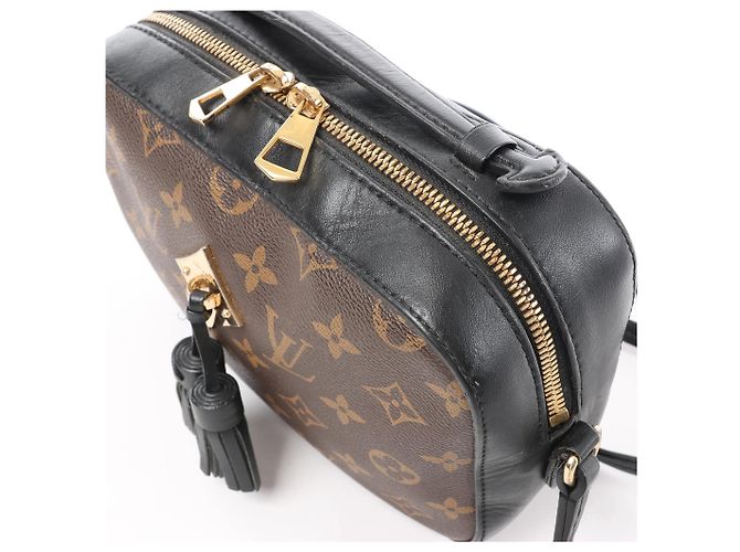 Borsa a tracolla Louis Vuitton Saintonge in tela Monogram marrone x nero M43555 - vista 5