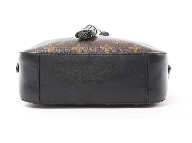Borsa a tracolla Louis Vuitton Saintonge in tela Monogram marrone x nero M43555 - vista 6