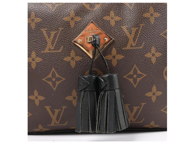 Borsa a tracolla Louis Vuitton Saintonge in tela Monogram marrone x nero M43555 - vista 9