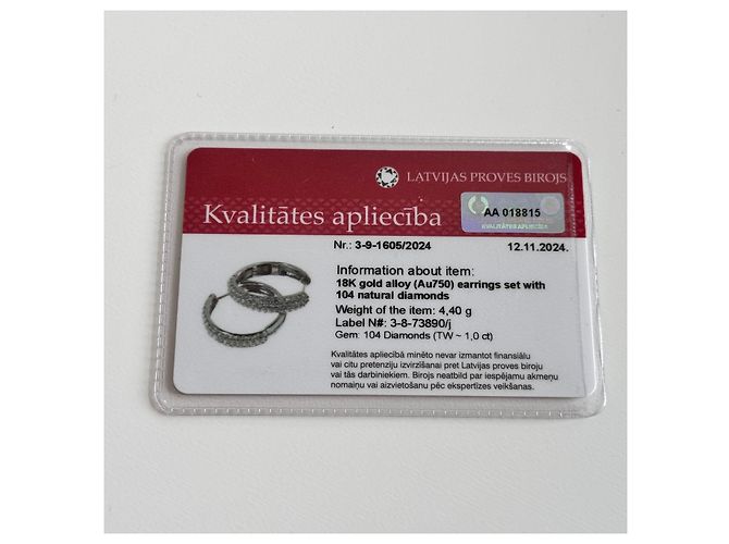 Autre Marque Orecchini in Diamante Non Signé / Unsigned K18WG 4.4g 1.0 ct Bianco - vista 12