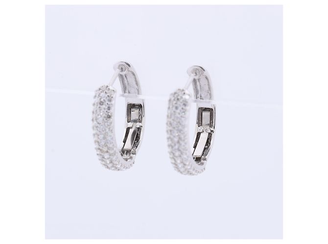Autre Marque Orecchini in Diamante Non Signé / Unsigned K18WG 4.4g 1.0 ct Bianco - vista 5