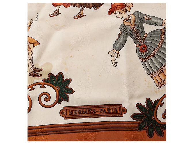 Foulard in seta Hermès Carré 90 "Joies d’Hiver" Marrone - vista 10