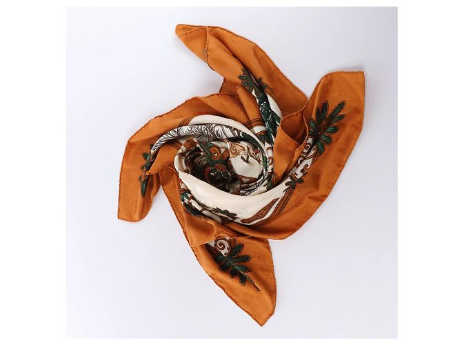 Foulard in seta Hermès Carré 90 "Joies d’Hiver" Marrone - vista 14