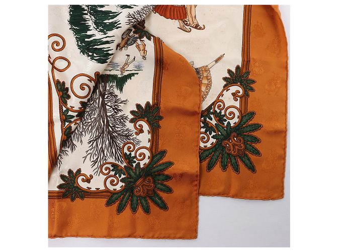 Foulard in seta Hermès Carré 90 "Joies d’Hiver" Marrone - vista 4