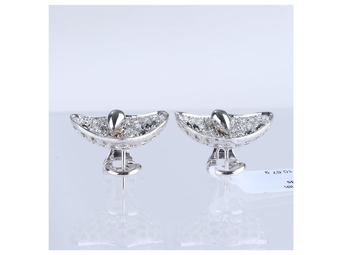 Autre Marque Orecchini Non Signe / Unsigned in diamanti neri K18WG 10.6g, 2.45 ct Bianco - vista 4